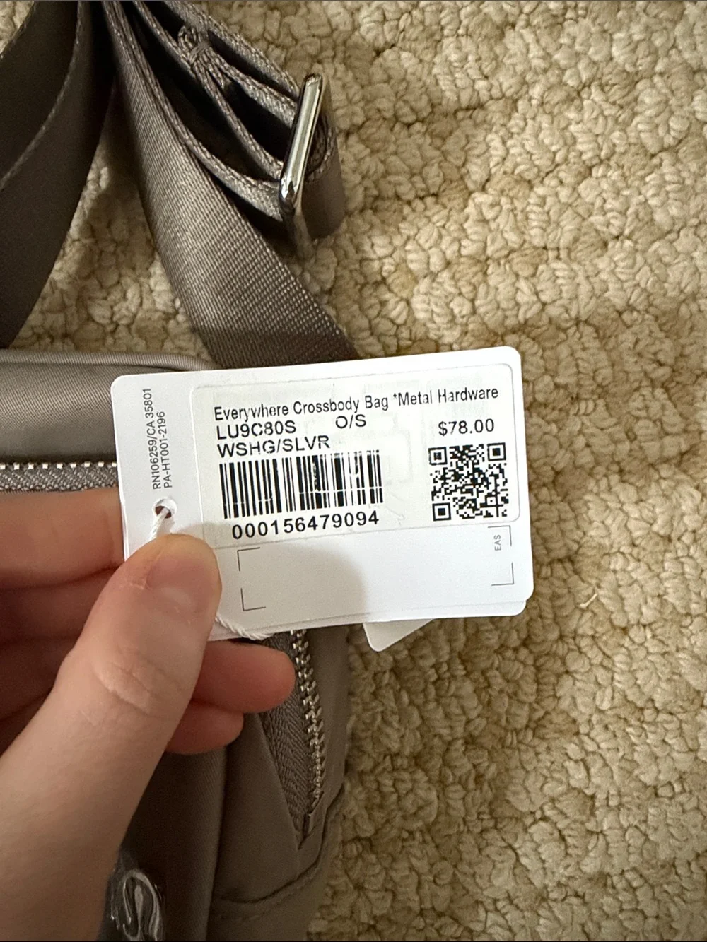 lululemon Everywhere Crossbody Bag in WSHG/SLVR (Silver)